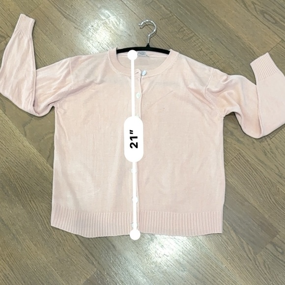 100% silk baby Pink cardigan cottagecore y2k casual career wear A32 - Picture 5 of 7